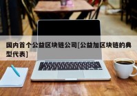 国内首个公益区块链公司[公益加区块链的典型代表]