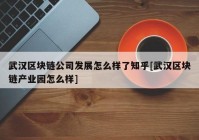 武汉区块链公司发展怎么样了知乎[武汉区块链产业园怎么样]